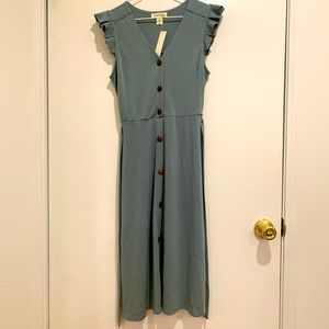 Monteau turquoise button down dress (NWT)